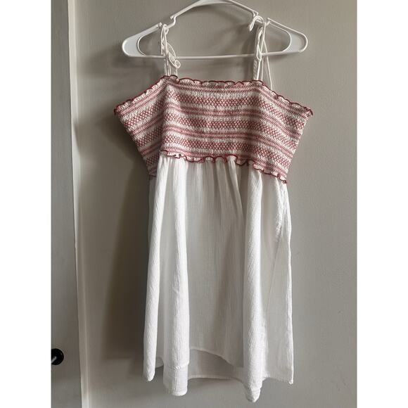 Madewell Tie Strap Smocked Mini Dress Size XL Coastal Beach 90s Y2K - Picture 9 of 12